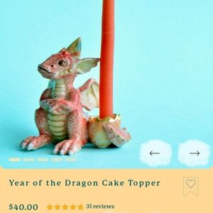 Camp Hollow Red Dragon Cake Topper NIB